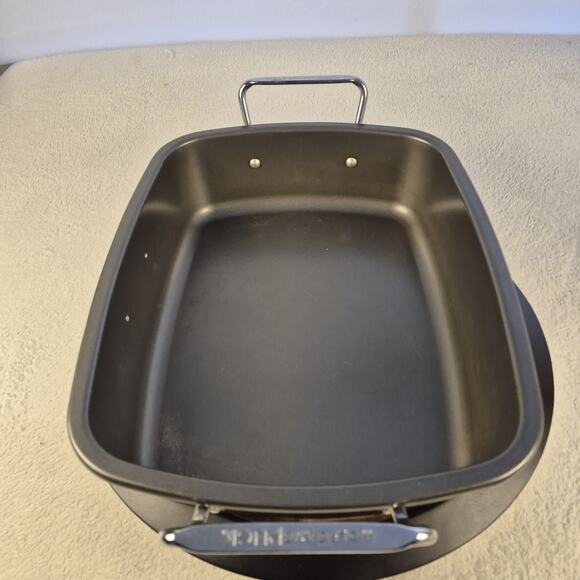 Wolfgang Puck 16" Turkey Roaster Roasting Grey Non-Stick Pan 16 x12 - Picture 4 of 10